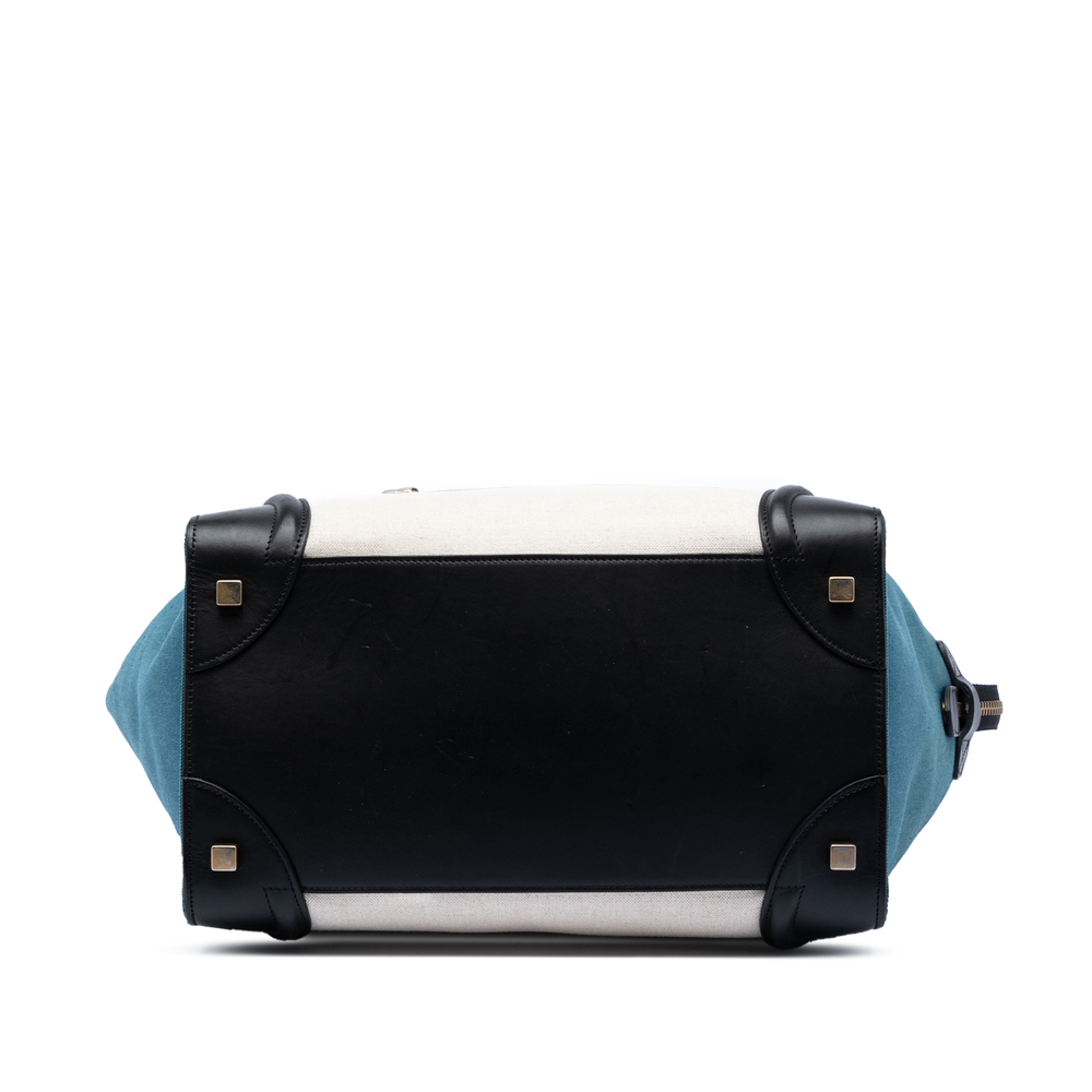 Pre-Loved Celine Mini Tricolor Canvas and Leather Luggage Tote - Picture 3 of 7